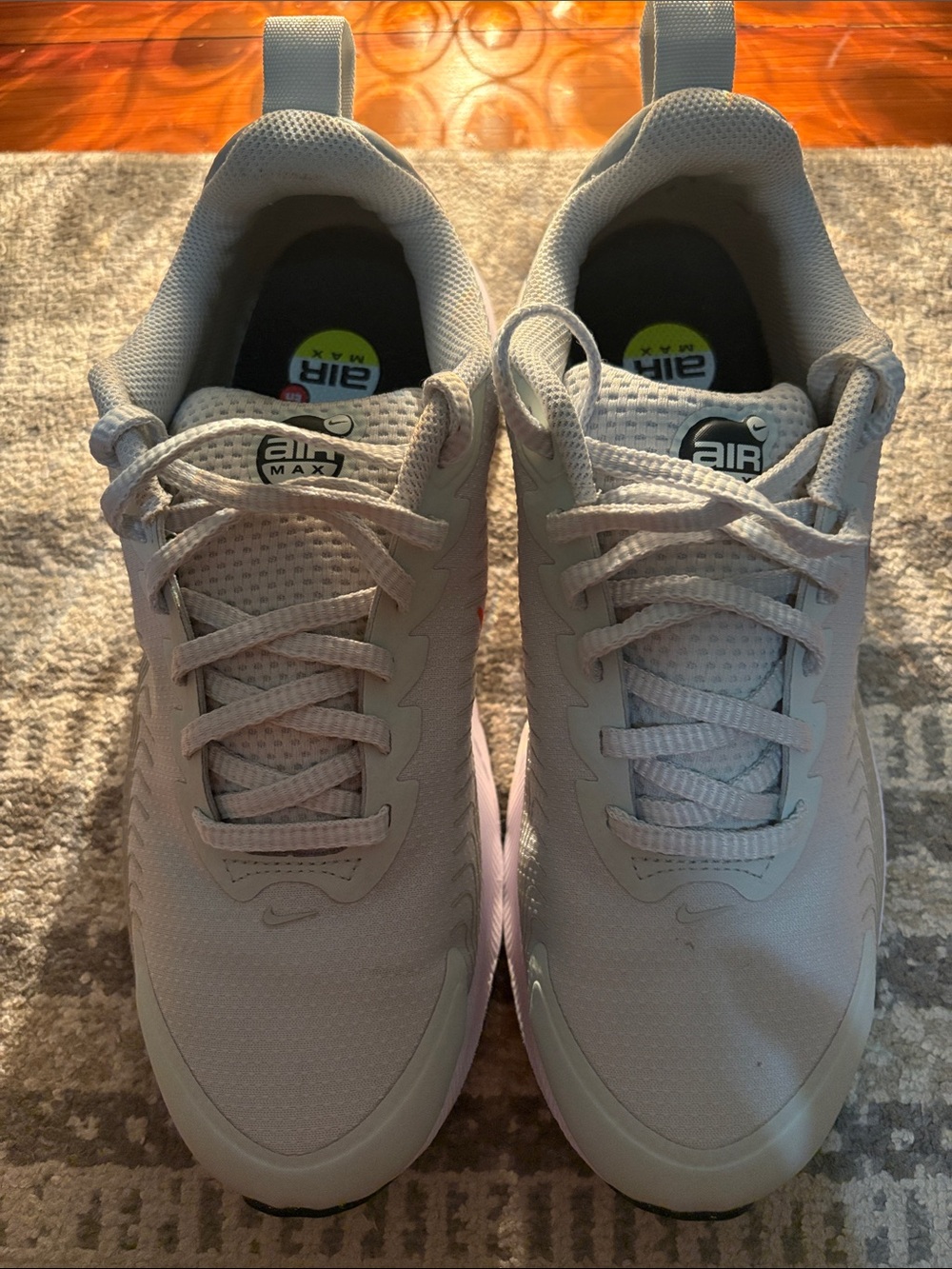 Nike Light Gray/White Air Max Running Sneakers